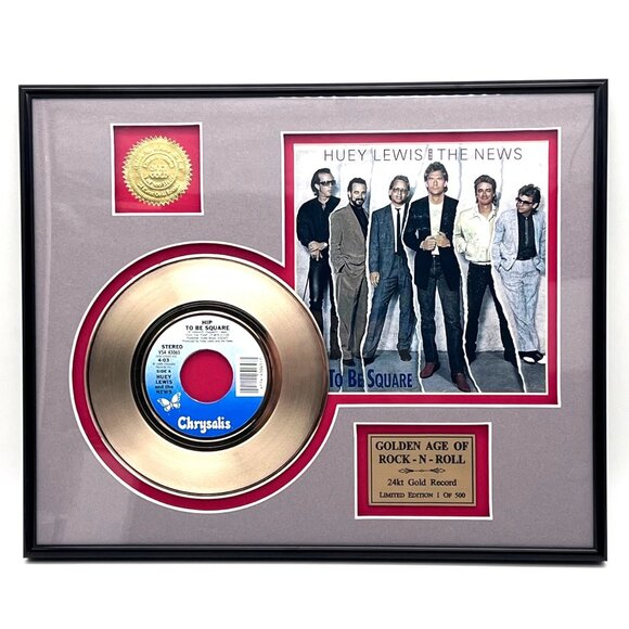 Chrysalis Records Other - Huey Lewis & The News Hip To Be Square 24kt Gold Record Golden Age Rock N Roll